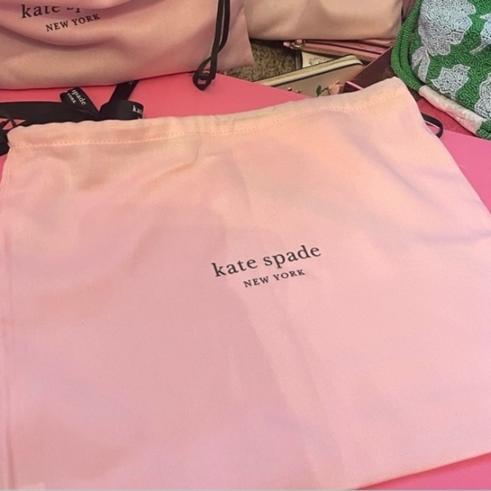 Kate Spade Pink DrawString Dust Bag 14 X 11 Pink